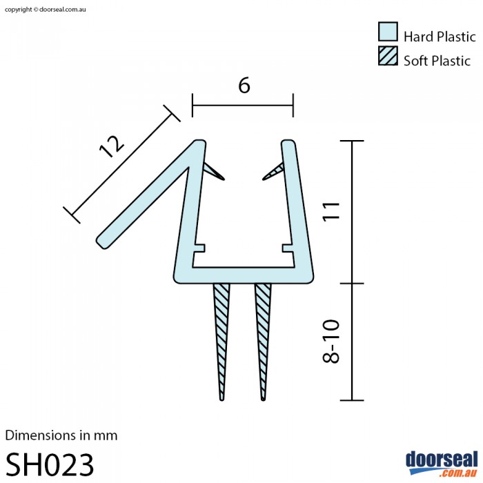 SH023 Shower Screen Seal (6mm glass)